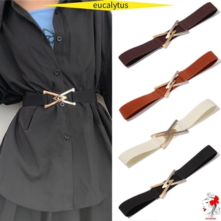 EUTUS decoración de ropa de la cintura de la correa de las mujeres estiramiento elástico cinturones triángulo hebilla de moda cinturones de cintura ajustable decorativo cintura