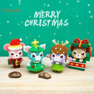 yosemite 1 juego de bloques de construcción de la serie de navidad decorativo duradero de dibujos animados de animales de construcción de ladrillos para la decoración del hogar