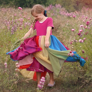 niños niñas arco iris empalme princesa desfile vestido de fiesta de cumpleaños vestidos