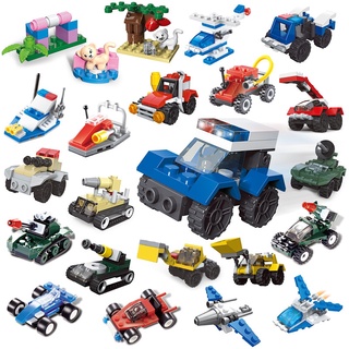 mini transporte tanque avión coche educativo montado modelos bloques de construcción compatible lego pequeños ladrillos juguetes para niños