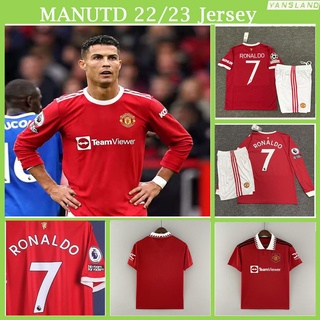 Temporada 21-22/22-23 Manchester United Home Camiseta De Manga Corta Y Larga Hombre utd baju jersi Para C.Ronaldo CR7 Pogba Con EPL & UCL