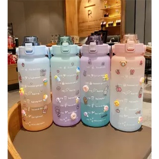 bonitos Vaso para agua motivacional 2 Lts con stickers decorativos 3D (1)
