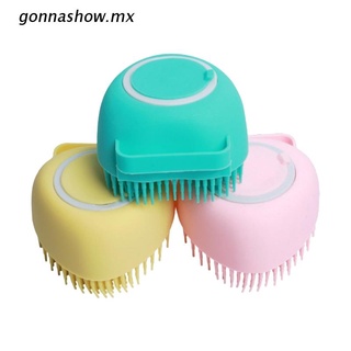 gonnashow.mx cepillo de silicona para baño, cepillo de ducha con dispensador de gel, masaje suave, limpiador de peine exfoliante