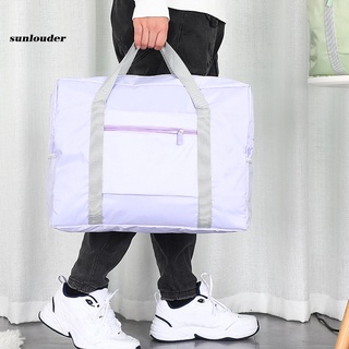 sunlouder 4 Colors Storage Bag Waterproof Dual Zippers Folding Luggage Clothes Travel Pouch Widen Handle for Suitcase