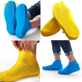 BUCKS Female Rain Shoes Men Women 1 Pair Overshoes Portable Reusable Raincoat Fashion Plastic Antiskid Boots Cover/Multicolor