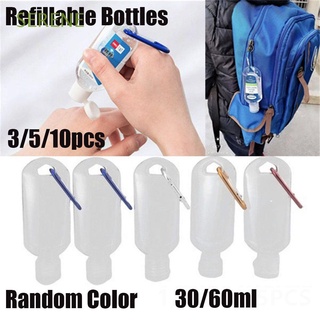 sereno portátil recargable botella de viaje de mano jabón botella de spray botella con llavero vacío colores aleatorios plástico transparente de alta calidad contenedor cosmético