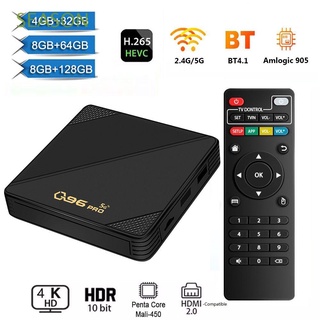 SEASON Q96 PRO Cine en casa Caja de TV Inteligente Quad Core Decodificador 8GB + 128GB Bluetooth WIFI dual 2.4G / 5G 4K H.265 Amlogic 905 Reproductor multimedia Android 10.0