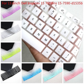 Para pulgadas Dell Inspiron 15 7000ins 15-7590-d1535b suave Ultra-delgada silicona portátil teclado cubierta Protector