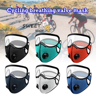 Máscara Facial Ciclismo De Respiración Filtro De Bicicleta Vivo Polvo Con Lente Protectora De Malla Transpirable Tela + Anti-Niebla