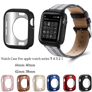 Estuche de reloj de TPU plateado para Apple Watch 38mm 42mm 40mm 44mm Iwatch Series 5 4 3 2 1 Marco protector Cubierta suave de TPUacessórios para smartwatch