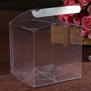 Cuadrado Pvc transparente regalo cubo cajas caramelo boda fiesta decoración transparente D9K1 (9)