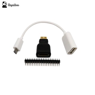 3 en 1 para Raspberry Pi Zero Ad Ter Kit a HDMI compatible Cro Usb-Usb hembra