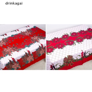 drinkagai mantel de navidad de algodón a prueba de polvo cubierta de mesa de navidad mantel de mesa decoración del hogar mx