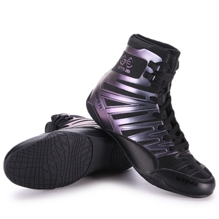 Zapatos de boxeo de lucha libre competencia zapatos de sentadillas más el tamaño 46 ligero de alta parte superior zapatillas de deporte zapatos de vuelo (4)