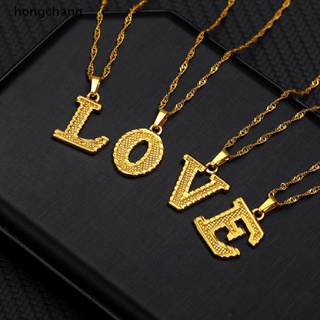 hongchang - collar con letras a-z (acero inoxidable, dorado, para hombres y mujeres)