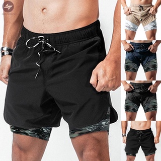 Pantalones cortos para hombre Fitness gimnasio entrenamiento deportivo entrenamiento correr compresión forro pantalones cortos (1)
