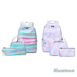 nimon 3pcs mochila escolar para adolescente niña portátil daypack con bolsa de almuerzo estuche para lápices