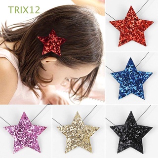 trix12 lindo horquilla accesorios para el cabello tiara clips de pelo lentejuelas forma de estrella princesa coreano niños encantadores niñas clips laterales/multicolor