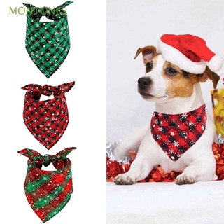 MONTONES Lavable Bandana triangular para perros Accesorios para disfraces Tela escocesa de búfalo Bandanas de Navidad para perros Reversible Algodón Decoración Copos de nieve Bufanda para mascotas