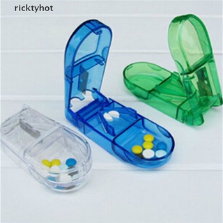 rhot fashion cortador de pastillas divisor medio compartimento de almacenamiento caja de medicina tablet titular.