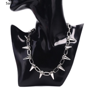 sanlitun nuevo collar de remache punk goth rock biker cadena de eslabones gargantilla joyería venta caliente