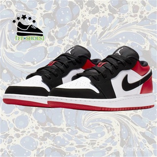 YL🔥Stock listo🔥『FP•Shoes』Nike Air Jordan 1 bajo AJ1 negro dedo del pie bajo zapatos de baloncesto negro y blanco rojo -116 hombres zapatos para correr Unisex