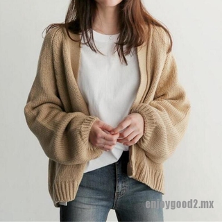 {enjoy} Autumn Winter Women Cardigan Casual Loose Knitted Solid Sweater Outwears Coat