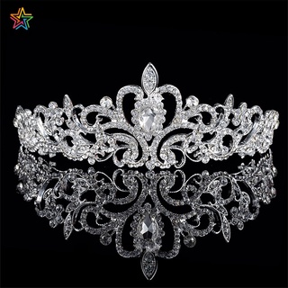 diadema de boda tiara rhinestones cristal nupcial diadema desfile princesa corona (1)