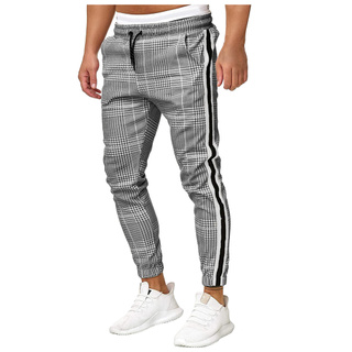 HBINBIN pantalones deportivos casuales largos para hombre Slim Fit pantalones a cuadros Running Joggers pantalones de chándal (1)