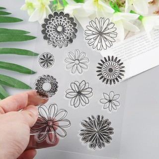 Flor de silicona transparente sello DIY Scrapbooking relieve álbum de fotos decorativo tarjeta de papel artesanía arte hecho a mano regalo (9)