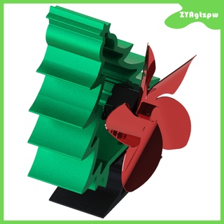 5 cuchillas chimenea ventilador de navidad diseño de árbol estufa ventilador quemador silencioso ecológico eficiente max 310cfm circula caliente para (1)
