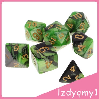 7 Pieces Polyhedral Dice Set D20 D12 D10 D8 D6 D4 for RPG Board Game Party Supplies (9)