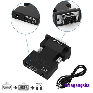 [FREEGS] convertidor HDMI hembra a VGA macho/adaptador de Audio compatible con salida de señal 1080P AHGN