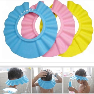 FAYSHOW Kid gorra de baño sombrero ajustable lavado escudo champú bebé seguro ducha suave Protector/Multicolor (5)
