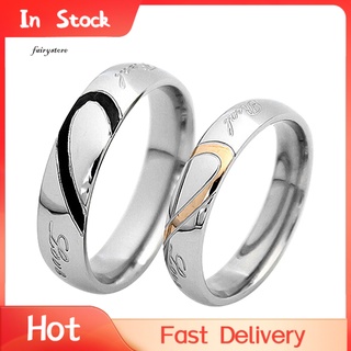FA* anillo de promesa con forma de corazón para mujeres y hombres/joyería de boda para pareja