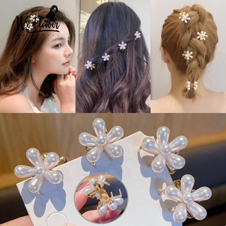 We Flower Small Wintersweet Pearl Hair Clips for Girls Engagement Wedding Bride Hairpin Bobby Pin