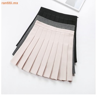 falda plisada mujer otoño e invierno 2019 nueva versión coreana era delgada cintura alta color sólido lana una línea de falda ins falda corta falda