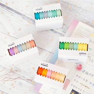 6 Rolls Candy Color Washi Tape Pure Color Series Tearable Deco Tape Stickers
