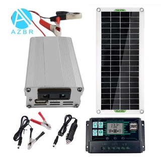 200w kit de panel solar 12v a 220v cargador de batería con controlador de 100a