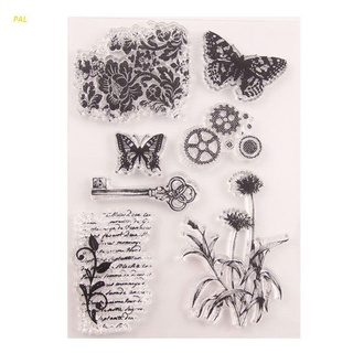 PAL mariposa silicona transparente sello DIY Scrapbooking relieve álbum de fotos decorativo tarjeta de papel artesanía arte hecho a mano regalo