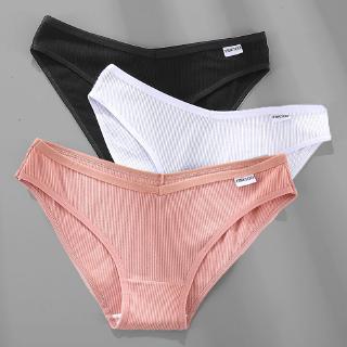 Panties de algodón M-XL Female Underpants Sexy Panties Briefs ropa interior ropa interior Low-Waist Pantys lencería 3pzas/Set 6 colores sólidos