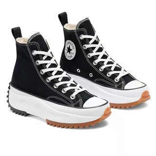 nuevo auténtico converse run star hike hi negro suela gruesa de tubo alto casual zapatos de lona zapatos 164840c (1)