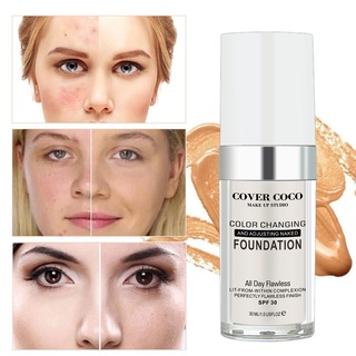 30ml cobertura completa base de maquillaje base líquida cubierta corrector de larga duración facial hidratante cuidado de la piel cc crema