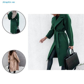 [dingdin] abrigo de dama con dobladillo dividido largo para oficina (1)