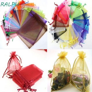 RALPH - bolsas de regalo de navidad, 50 bolsas de caramelo de Organza, joyería, fiesta de lujo, boda, bolsas de embalaje, Multicolor