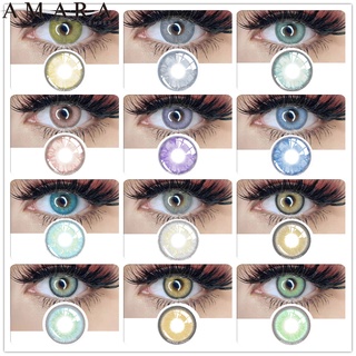 amara 1 par de lentes de contacto coloridos de 12 colores para ojos, serie gem, decoración de ojos, comestics