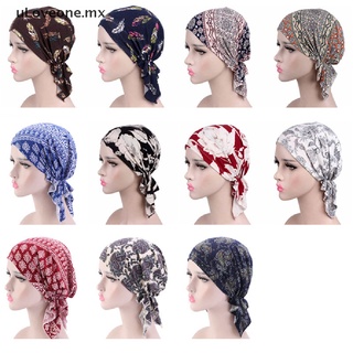 [uloveone] sombrero turbante de moda para mujer, diseño de flores elásticas suaves, diseño de flores musulmanas [mx]
