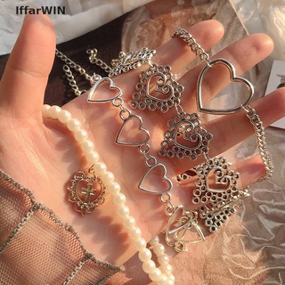 [IffarWIN] Heart Chain Choker Necklace Collar Goth Aesthetic Jewelry Party Girl .