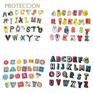 PROTECCION 26PCS Ropa Tela Artesanía Hierro Sombrero Insignia Accesorios De Costura Bordado Letras Parches Alfabeto Parche