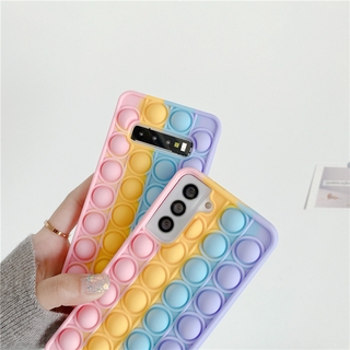 Pop It Fidget Toy Silicone Phone Case For Samsung Galaxy A22 A32 A52 A72 5G 4G A02s A12 A51 A31 A71 A11 M11 A50 A30 A20 A50s A30s A70 A70s Last Mouse Lost cover